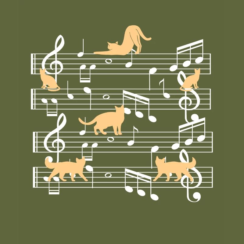 Chats jouant avec un chat de note de musique