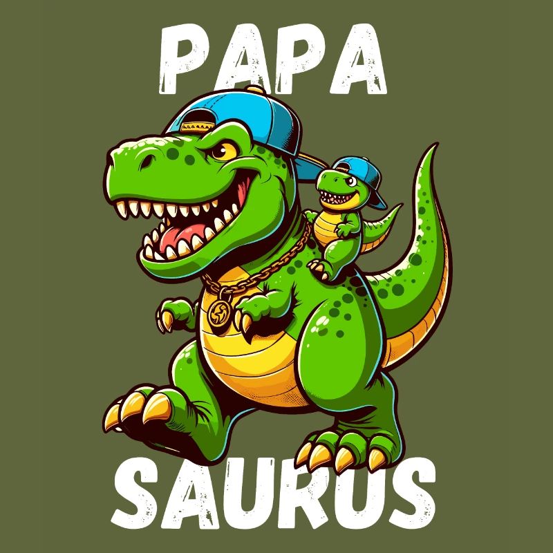 Papa Saurus Dinosaur Father's Day Baseball Funny