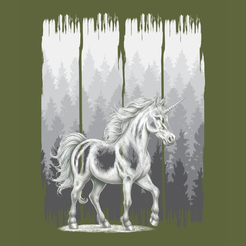 Wald Pferd Pferde Einhörner Einhorn Wildpferd