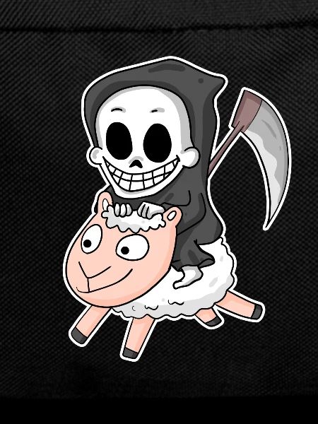 Grim Reaper Sheep Motif