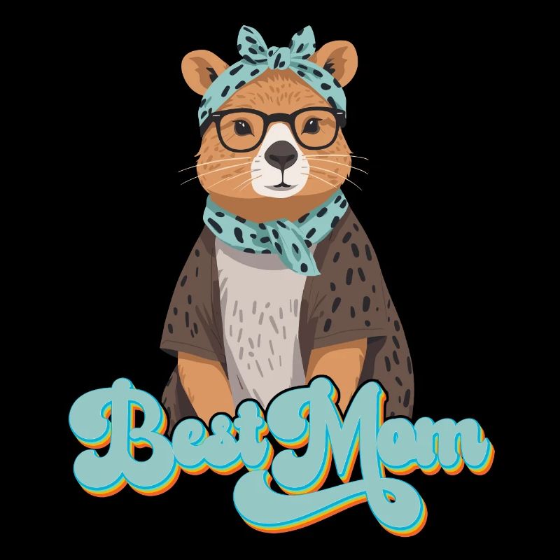 Funny Capymama Capybara Mother Design