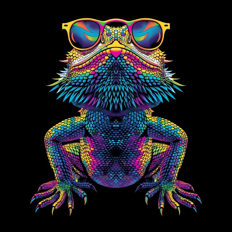 Bearded Dragon Lizard Reptile Sunglasses Pop Art