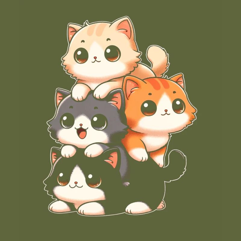 Stack of Kitty Cats Stack Kawaii Meowtain Anime
