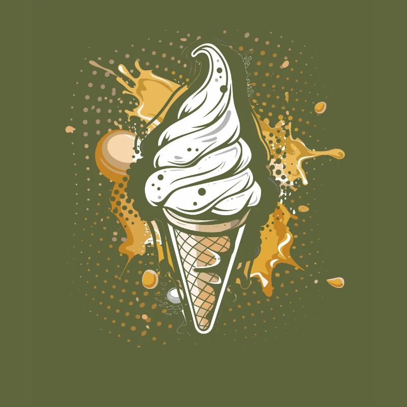 Cornet de crème glacée Éclaboussures de couleur