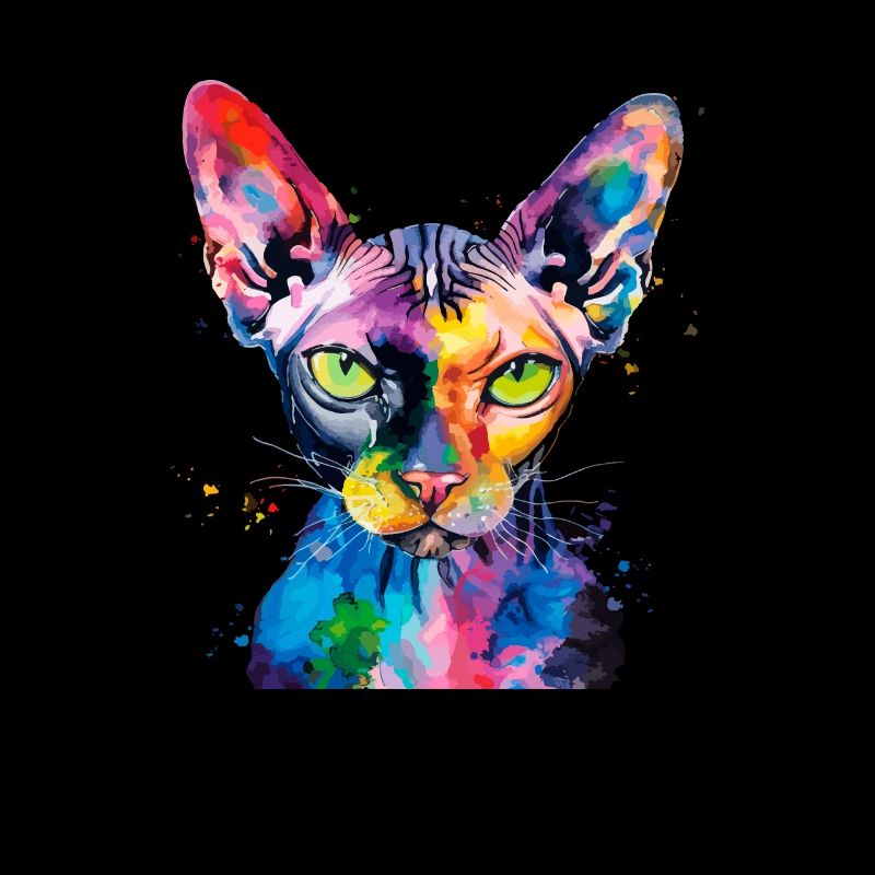 Sphynx illustration, funny sphynx cat