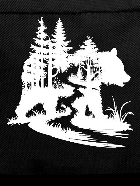 Bears Silhouette Forest Art