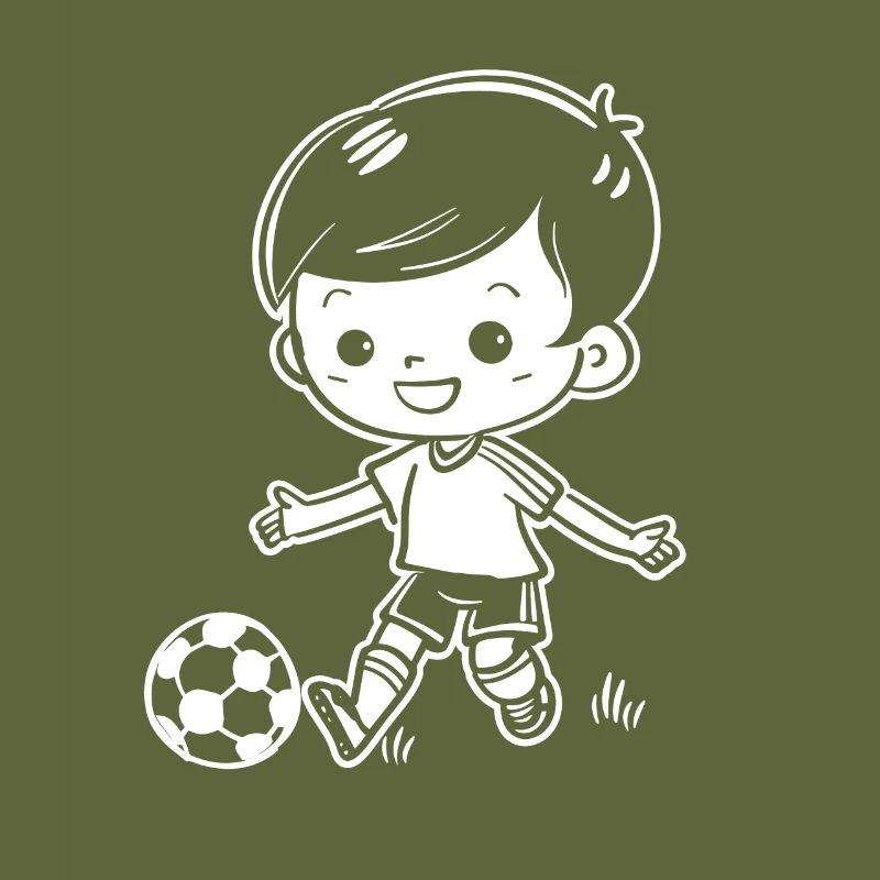 Soccer Boy Drawing