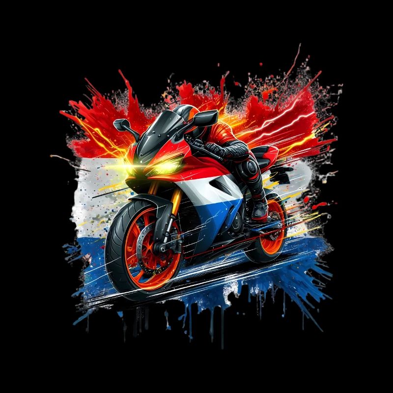 Motorradfahrer und stolzer Holländer Motorrad Shirts