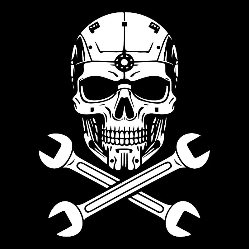 skull, skull, pirate, mechanic, mechanic