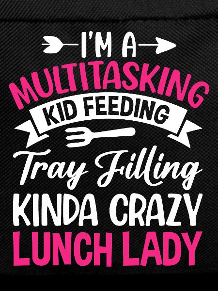 Cafeteria Employee Multitasking Child Feeding