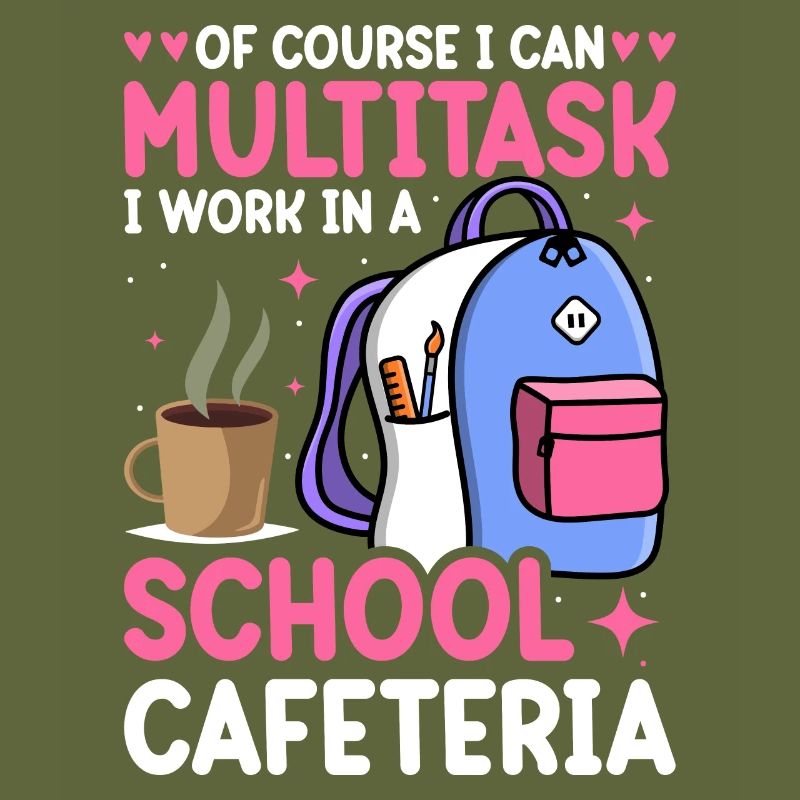 Cafeteria Mitarbeiterin Mittagessen Dame Multitask