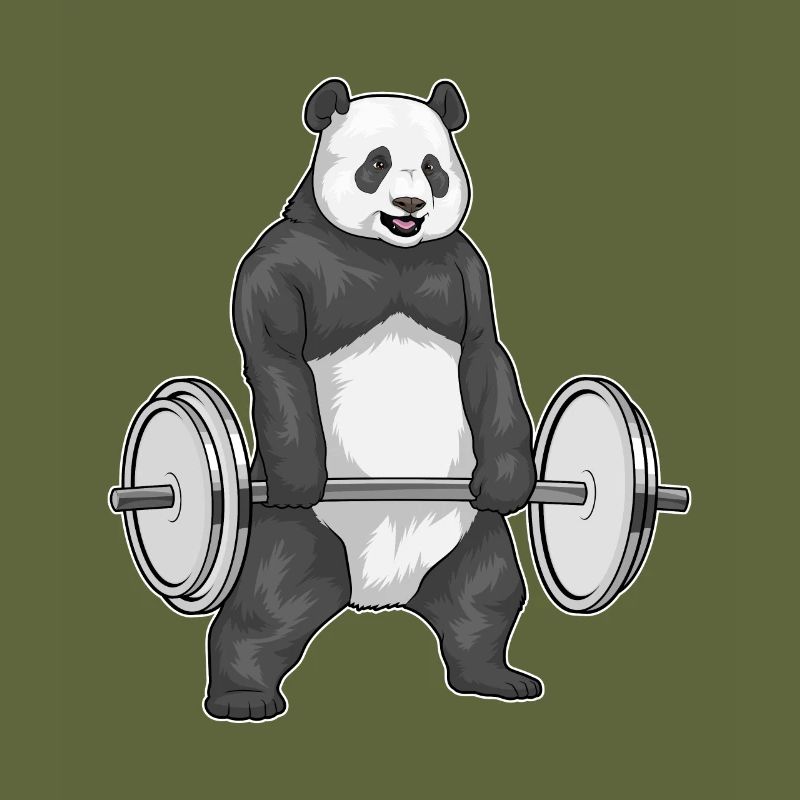 Panda Bodybuilder Hantel Bodybuilding