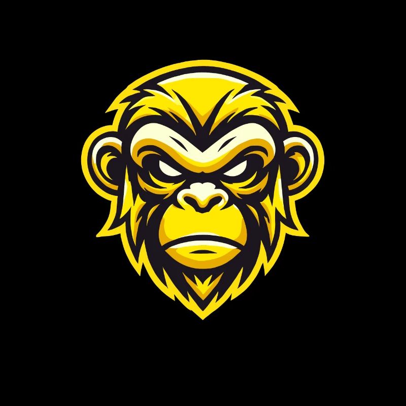 Conception de visage de singe féroce jaune