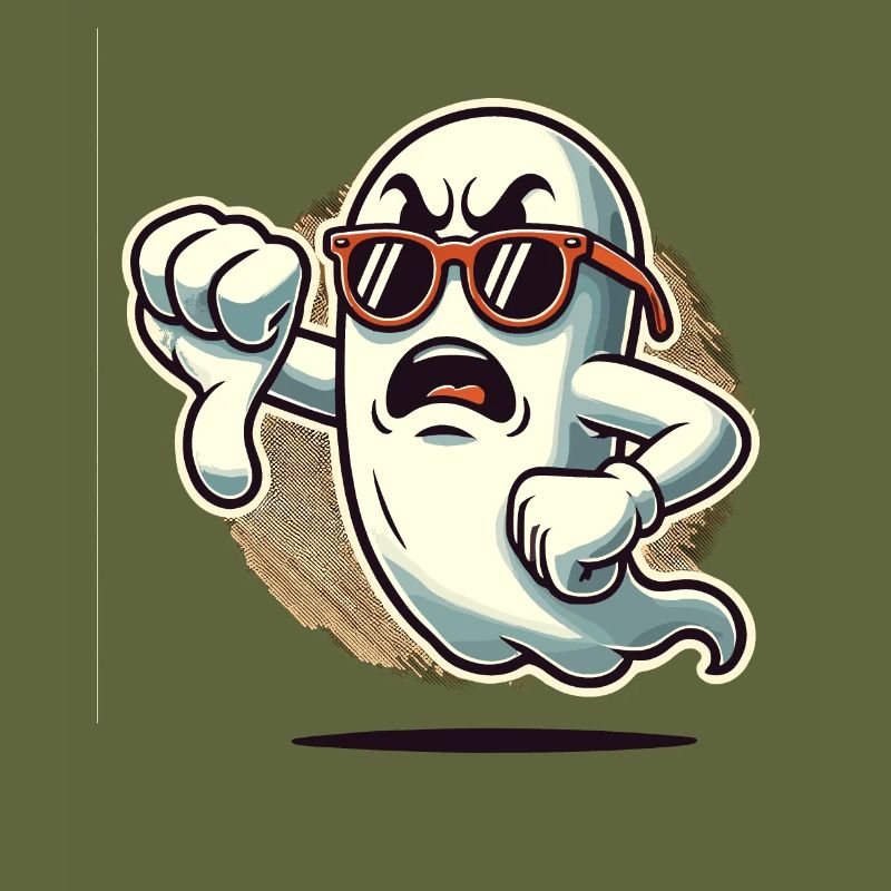 Cool Ghost donne des pouces vers le bas Fantôme d’Halloween