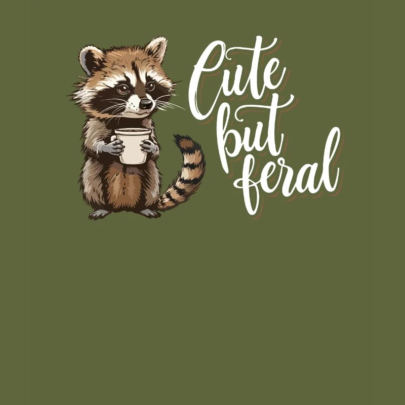 Wild and Crazy Coffee Drinker Raccoon