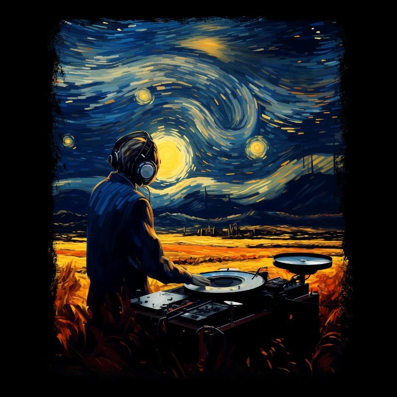 Disc Jockey Music Player DJ Turntable Stars