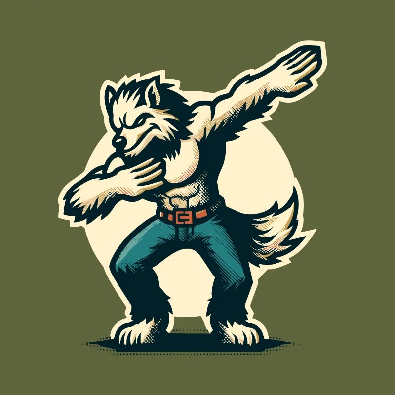 Dabbender Werwolf Lustiges Dabbing Design