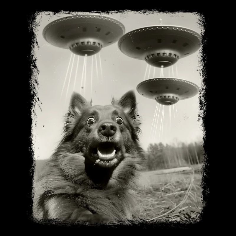 Keeshond Dog UFO Alien Alien Selfie