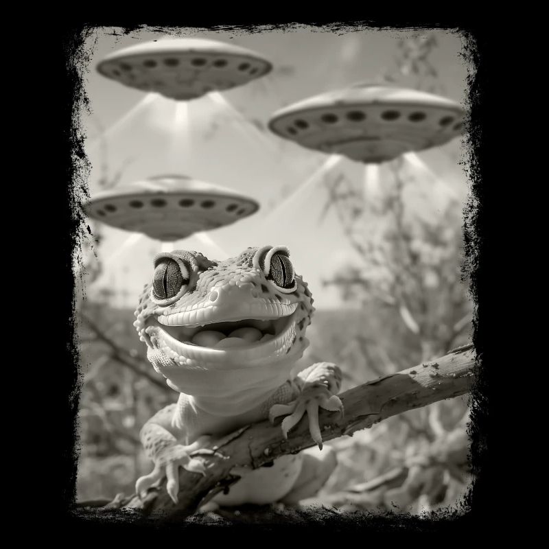 Leopard Gecko Eidechse UFO Alien Außerirdischer Se