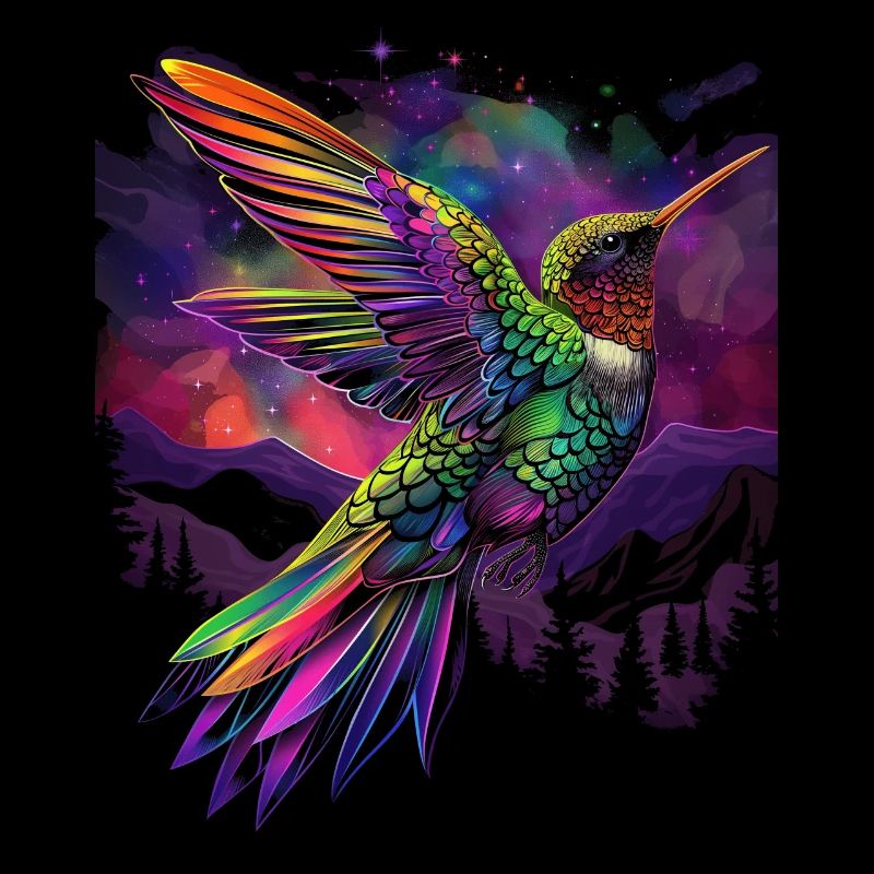 Colibri oiseau Popart