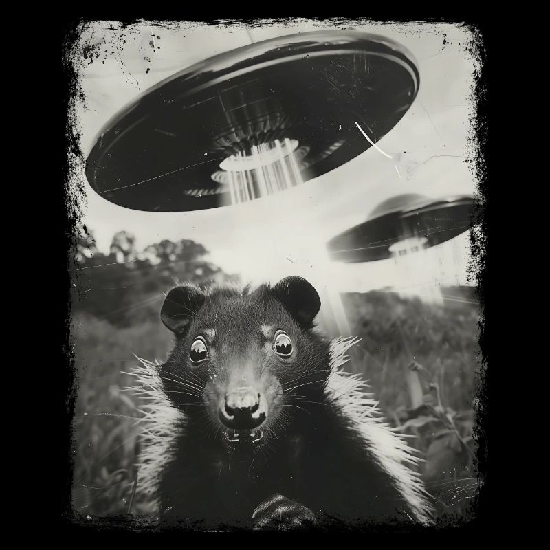 Skunk UFO Alien Alien Selfie