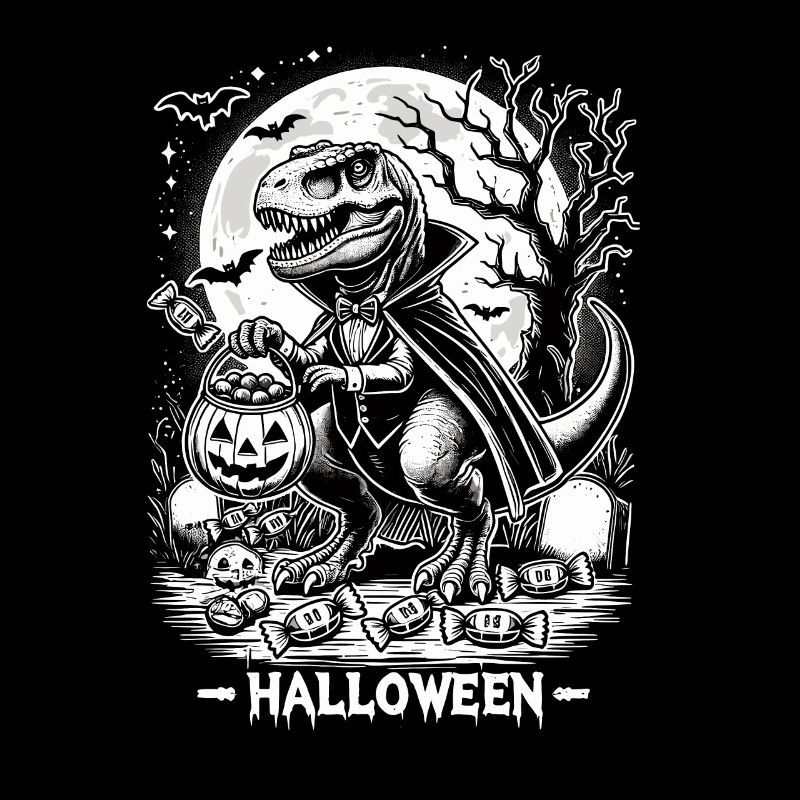 Drôle de vampire T-Rex aime les bonbons