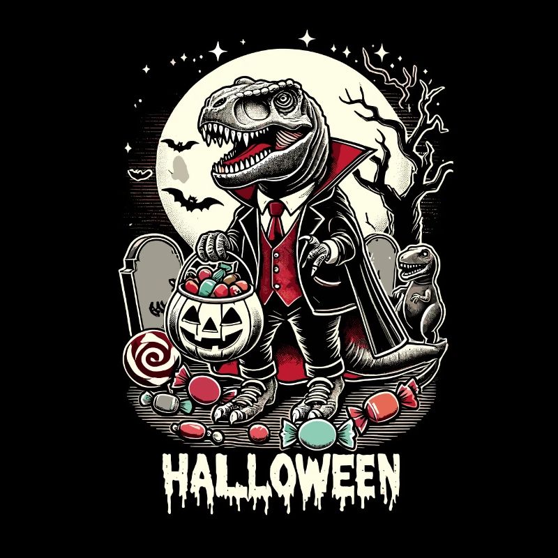 Drôle de vampire T-Rex aime les bonbons