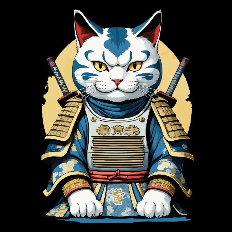 Chat Samouraï Japonais Samouraï Artwork Design