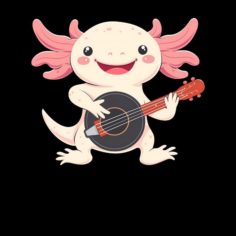 Axolotl Amphibian Bluegrass Banjo Player