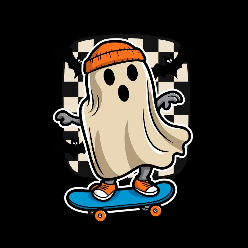 Skateboarding Skateboarder Ghost Halloween