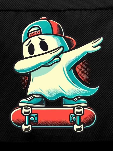 Skateboaring Dabbing Ghost Funny Halloween