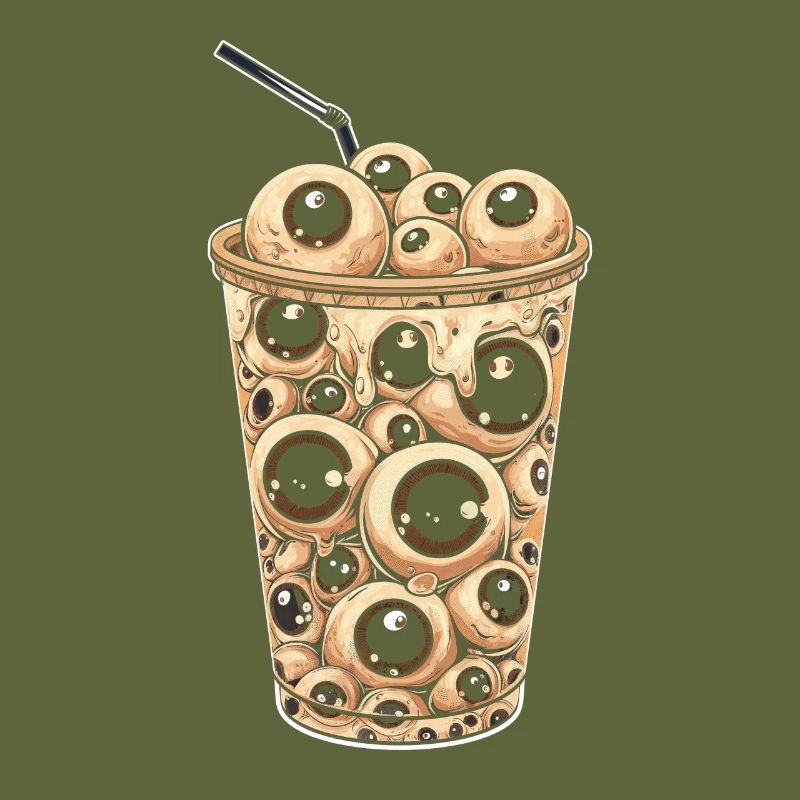 Oeil esthétique bizarre Boba Tea Milktea Bubbl