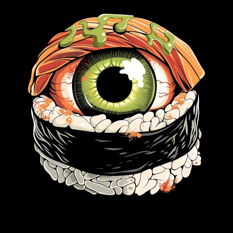 Weirdcore Ästhetik Sashimi Augapfel Sushi Gruselig