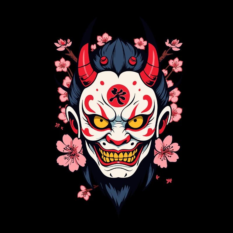 Oni Dämonen Maske Samurai Aesthetic Yokai