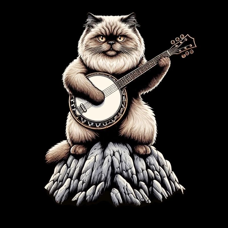 Himalayan Cat Bluegrass Banjo Player