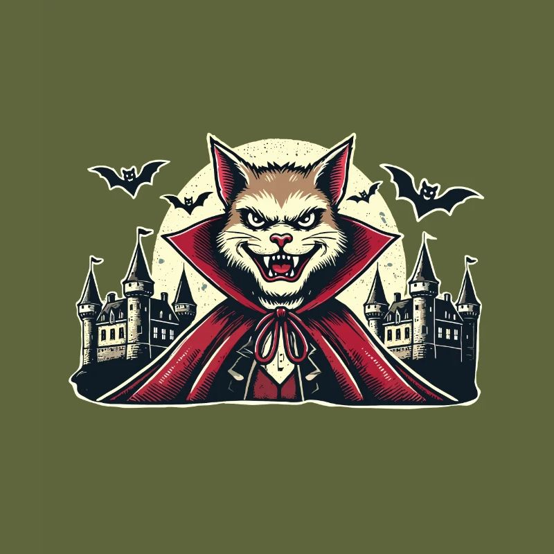 Chat vampire Chat d’Halloween mignon drôle