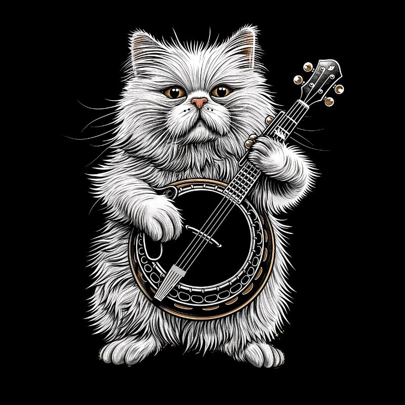 Himalayan Cat Bluegrass Banjo Player