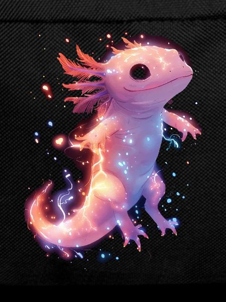 Glowing Magic Axolotl with Electricity