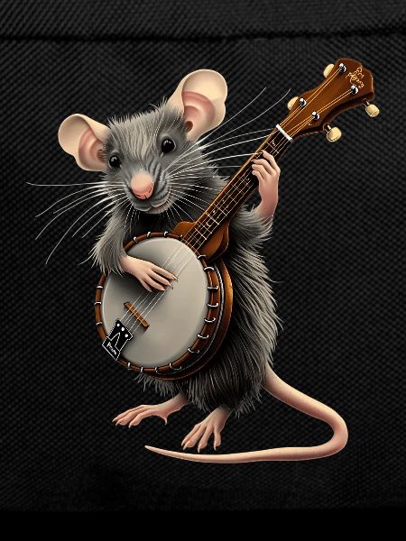 Rat Mouse Bluegrass Banjo Player