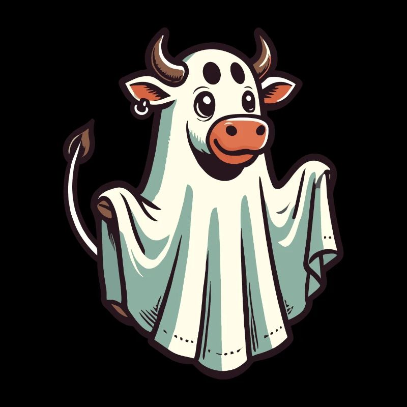 Idée de costume de drap de drap fantôme de vache drôle