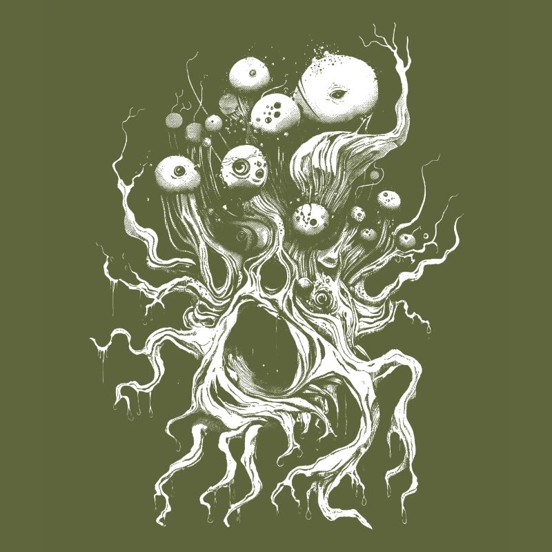 Weirdcore Aesthetics White Branches Eyes Dreamcore Green