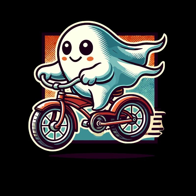 Bicycle Riding Ghost Funny Ghost