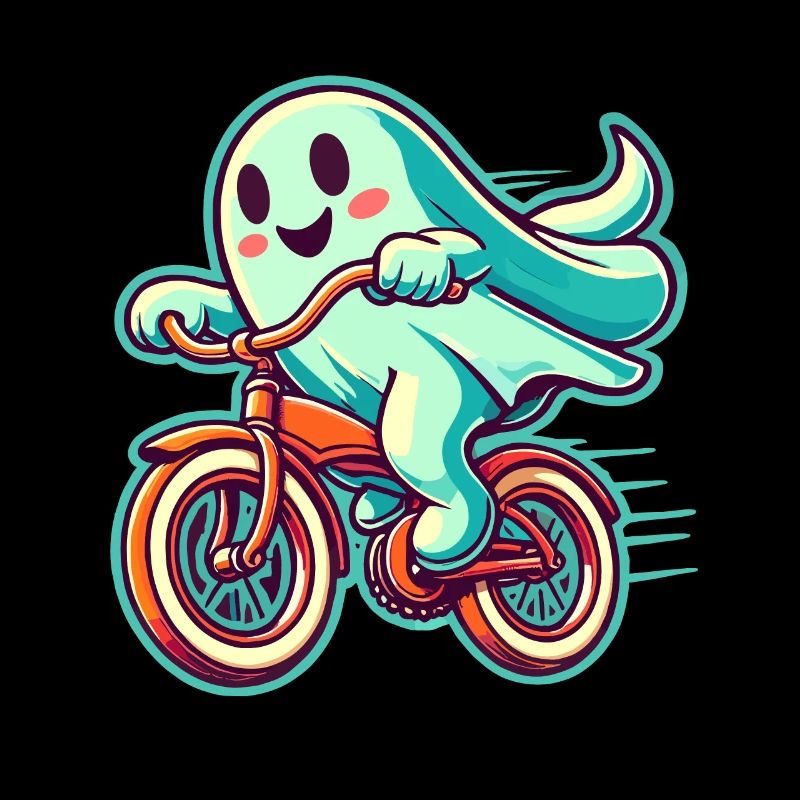 Bicycle Riding Ghost Ghost Driver Humor