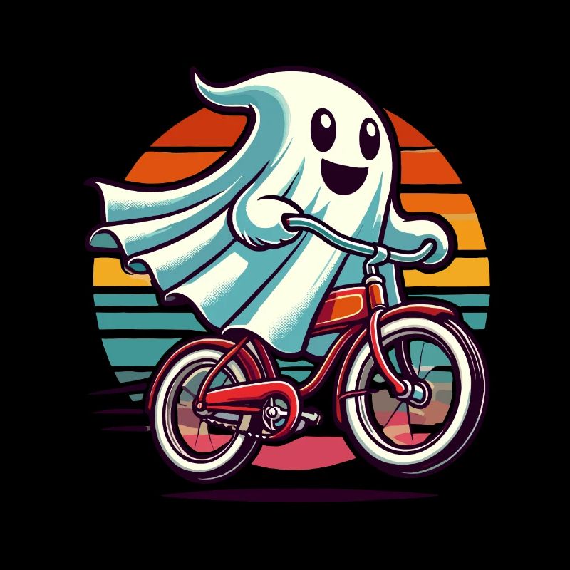 Bicycle Riding Ghost Funny Ghost
