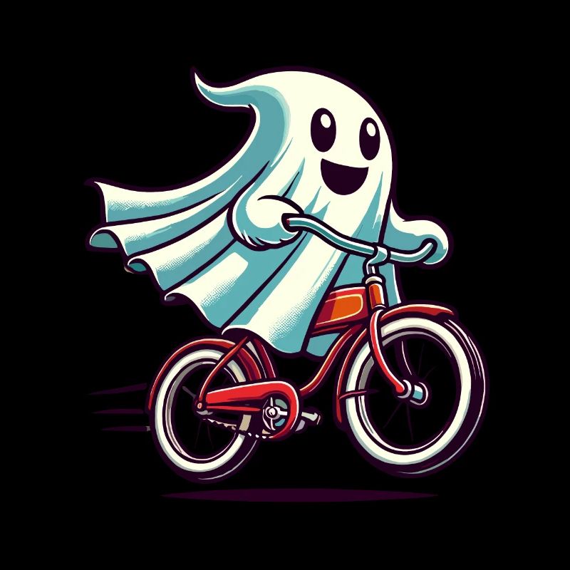 Bicycle Riding Ghost Funny Ghost