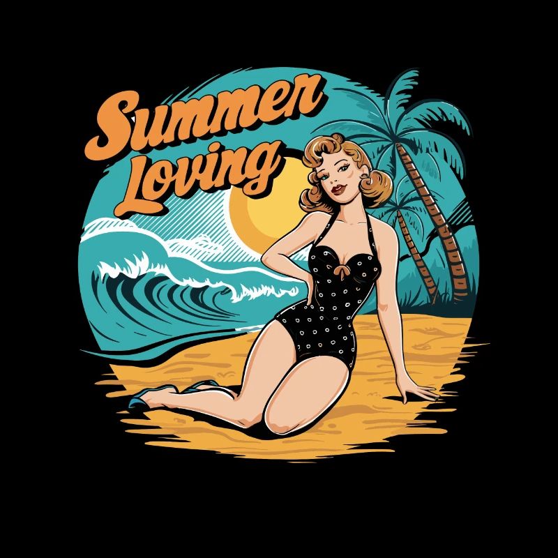 Ambiance rétro d’amour de la plage pour un