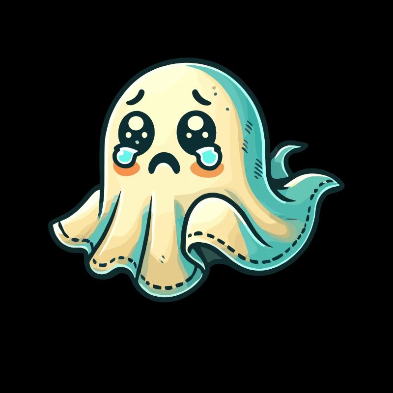 Sad Ghost Funny Ghost Design