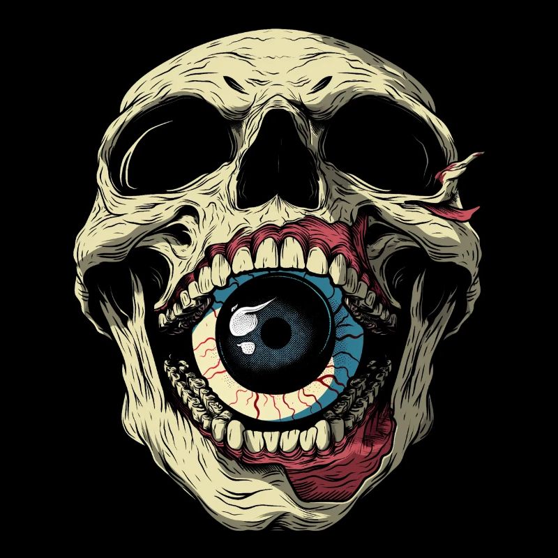 Weirdcore Ästhetisch Totenkopf Augapfel Gruselig S