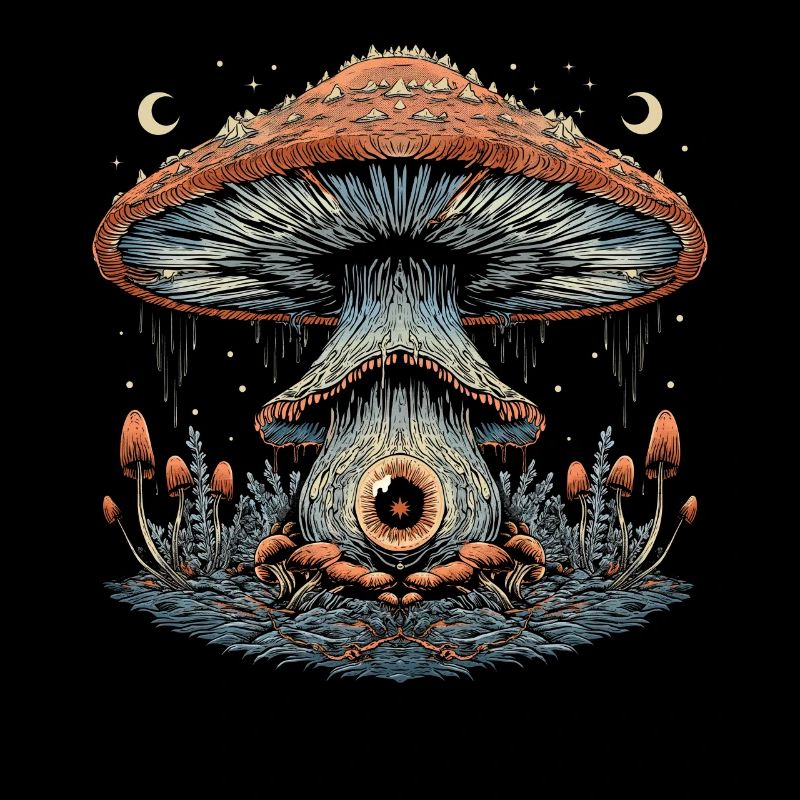 Cottagecore Weirdcore Esthétique Champignon Globe oculaire Mon