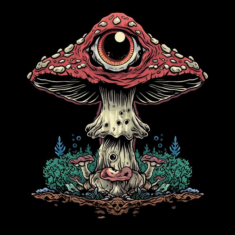 Cottagecore Weirdcore Ästhetischer Pilz Augapfel C